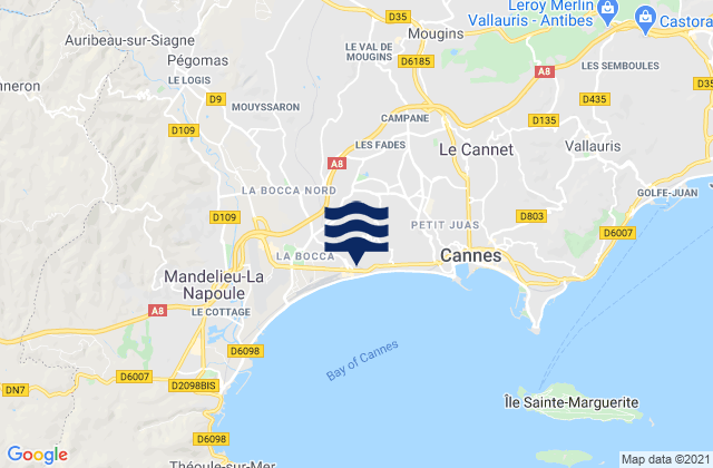 Mapa de mareas Mouans-Sartoux, France