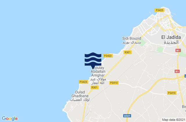 Mapa de mareas Moulay Abdallah, Morocco