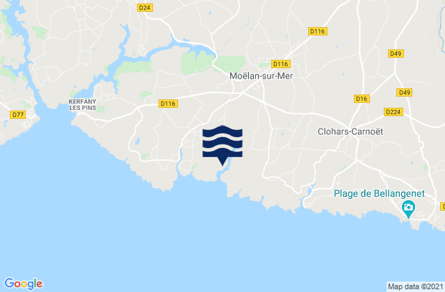 Mapa de mareas Moëlan-sur-Mer, France