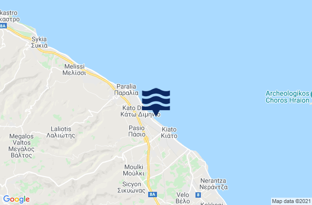 Mapa de mareas Moúlki, Greece