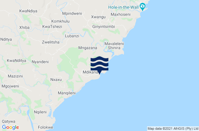 Mapa de mareas Mpame, South Africa