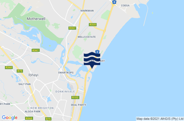 Mapa de mareas Mpande Bay, South Africa