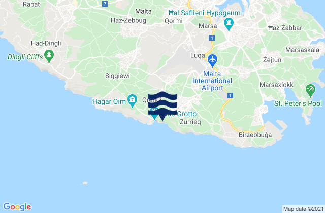 Mapa de mareas Mqabba, Malta