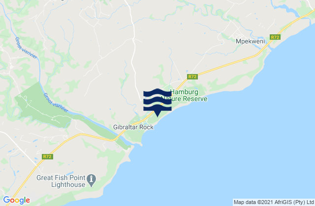 Mapa de mareas Mtati, South Africa