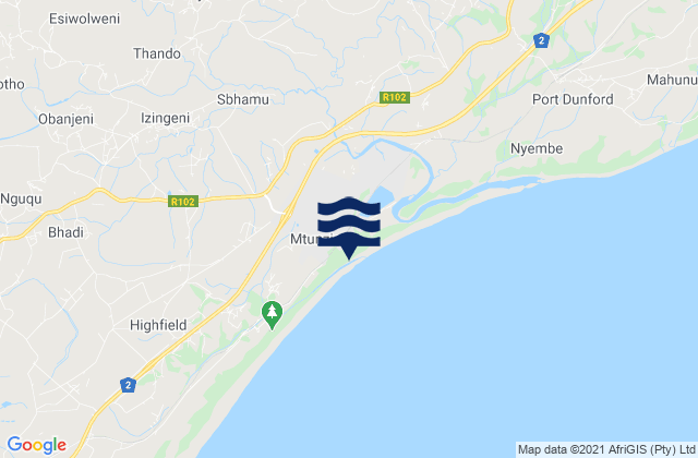 Mapa de mareas Mtunzini, South Africa