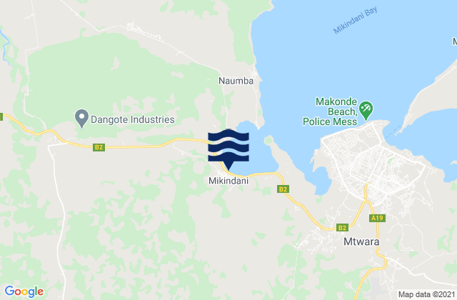 Mapa de mareas Mtwara, Tanzania