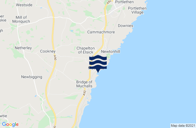Mapa de mareas Muchalls Beach, United Kingdom