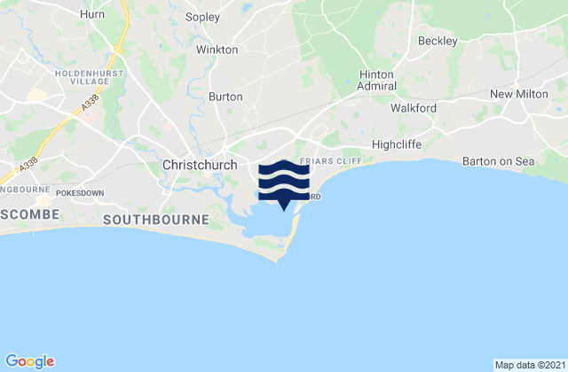 Mapa de mareas Mudeford, United Kingdom
