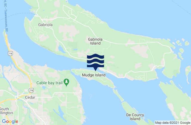 Mapa de mareas Mudge Island, Canada
