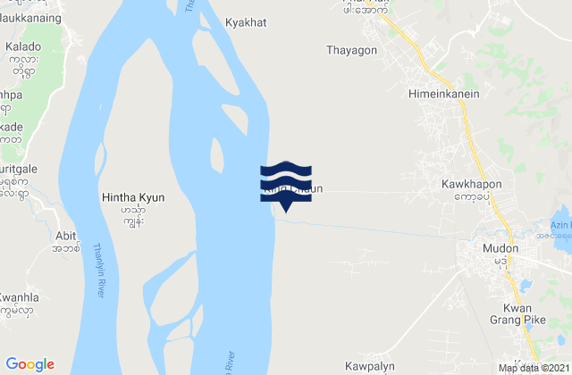 Mapa de mareas Mudon, Myanmar