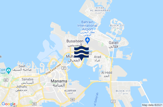 Mapa de mareas Muharraq Governorate, Bahrain