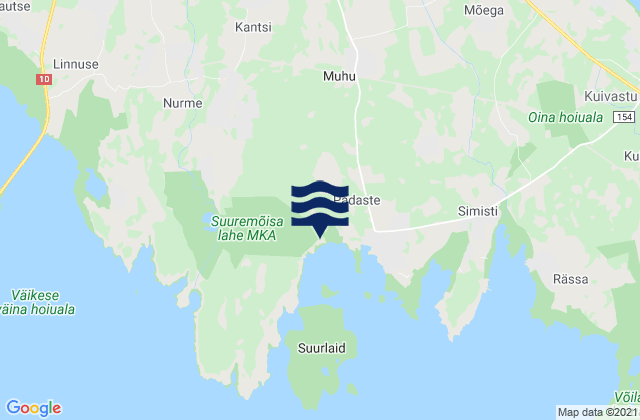 Mapa de mareas Muhu vald, Estonia