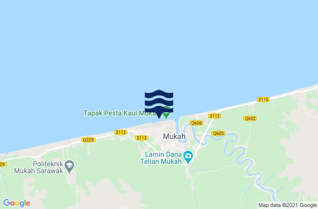 Mapa de mareas Mukah, Malaysia