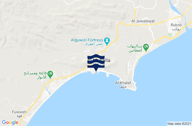 Mapa de mareas Mukalla, Yemen