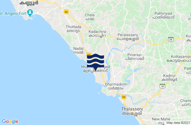 Mapa de mareas Muluppilagadu, India