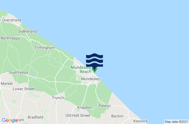 Mapa de mareas Mundesley Beach, United Kingdom