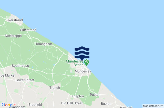 Mapa de mareas Mundesley, United Kingdom