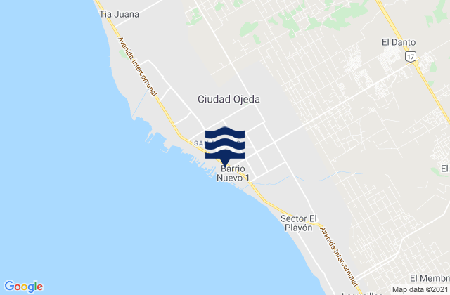 Mapa de mareas Municipio Lagunillas, Venezuela