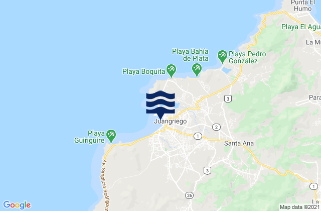 Mapa de mareas Municipio Marcano, Venezuela