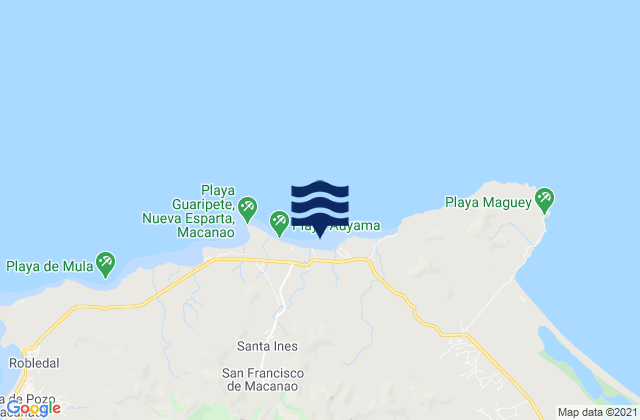 Mapa de mareas Municipio Península de Macanao, Venezuela