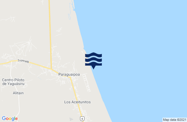 Mapa de mareas Municipio Páez, Venezuela