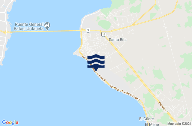 Mapa de mareas Municipio Santa Rita, Venezuela