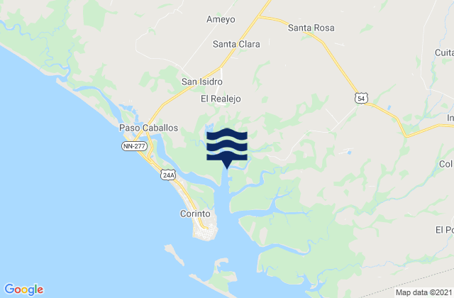 Mapa de mareas Municipio de Chinandega, Nicaragua