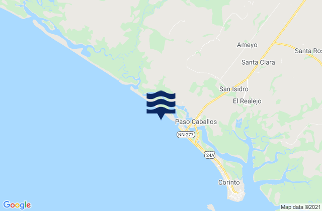 Mapa de mareas Municipio de Corinto, Nicaragua