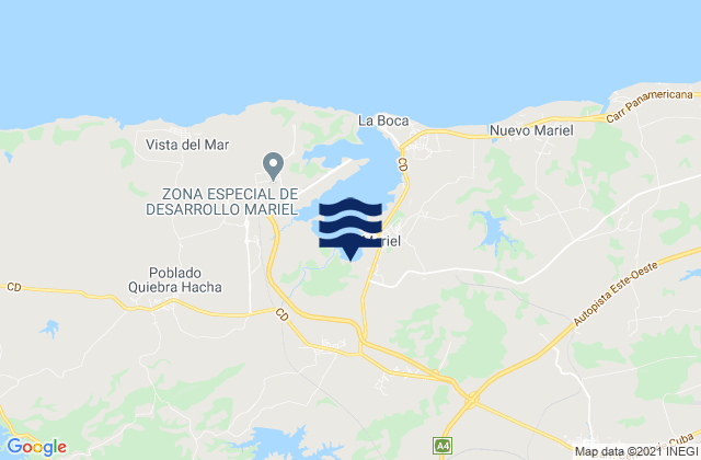 Mapa de mareas Municipio de Guanajay, Cuba