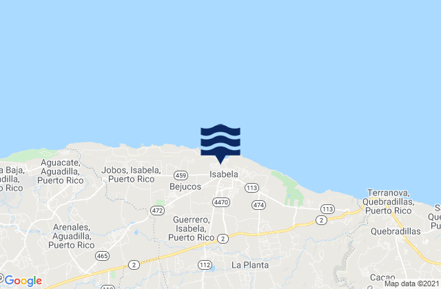 Mapa de mareas Municipio de Isabela, Puerto Rico
