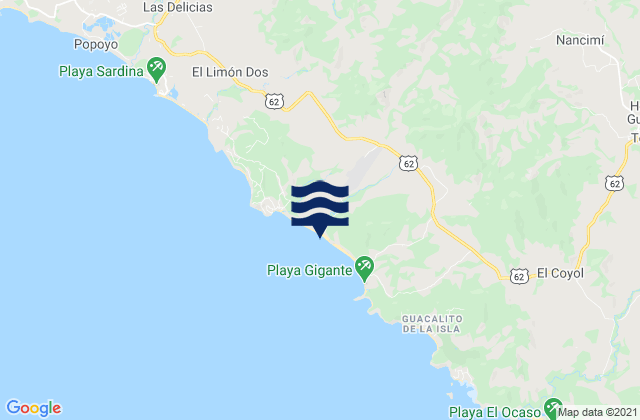 Mapa de mareas Municipio de Tola, Nicaragua