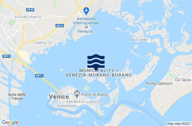Mapa de mareas Murano, Italy