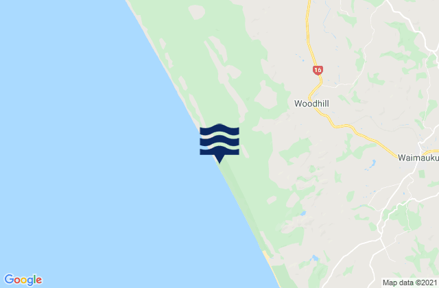 Mapa de mareas Muriwai Beach, New Zealand