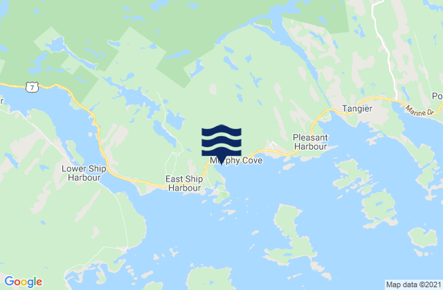 Mapa de mareas Murphy Cove, Canada