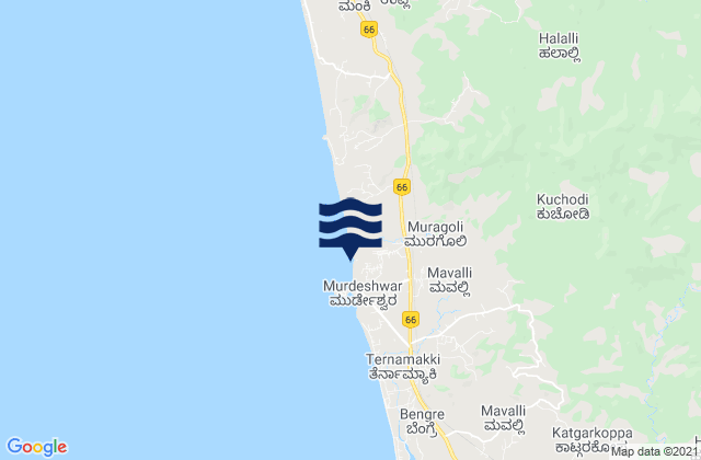 Mapa de mareas Murudeshwara Beach, India