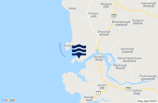 Mapa de mareas Musakazi Point, India