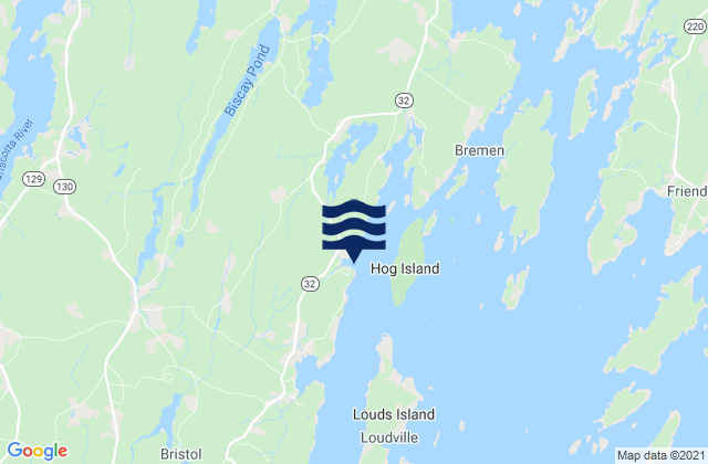 Mapa de mareas Muscongus Harbor (Muscongus Sound), United States