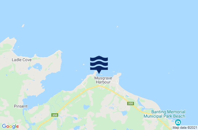 Mapa de mareas Musgrave Harbour, Canada