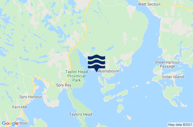 Mapa de mareas Mushaboom Harbour, Canada
