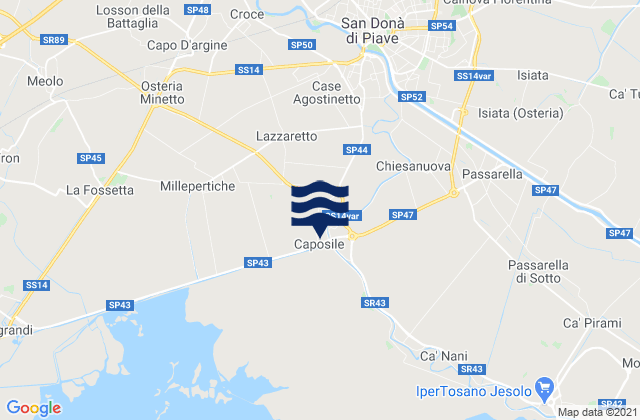 Mapa de mareas Musile di Piave, Italy