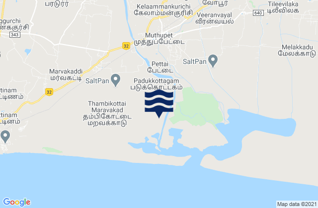 Mapa de mareas Muttupet, India