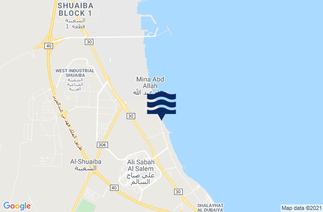 Mapa de mareas Muḩāfaz̧at al Aḩmadī, Kuwait