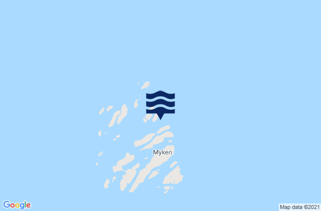 Mapa de mareas Myken, Norway