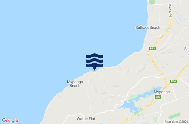 Mapa de mareas Myponga Beach, Australia