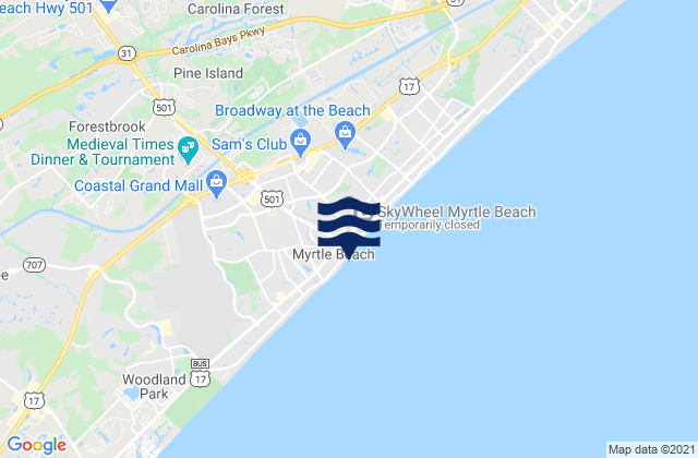 Mapa de mareas Myrtle Beach, United States