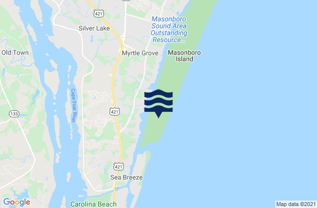Mapa de mareas Myrtle Grove Sound, United States