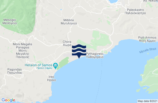 Mapa de mareas Mytilinioí, Greece