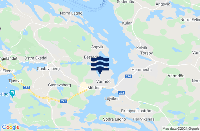 Mapa de mareas Mörtnäs, Sweden