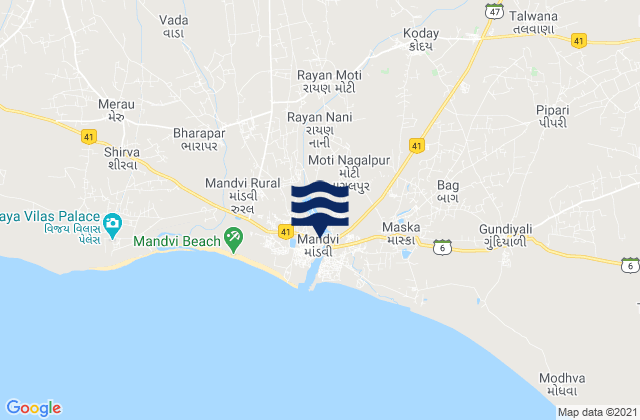 Mapa de mareas Māndvi, India