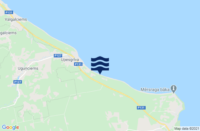 Mapa de mareas Mērsraga Novads, Latvia